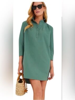 Pomander place Tuckernuck green cotton Polly mini shirt dress size medium